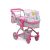 Moni Toys Pink rose játék mózes kosaras babakocsi