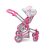 Moni Toys Pink rose játék mózes kosaras babakocsi