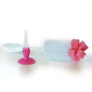 Kézi üveg és cumi tisztító kefe 2in1 PINK