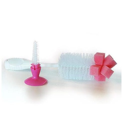 Kézi üveg és cumi tisztító kefe 2in1 PINK