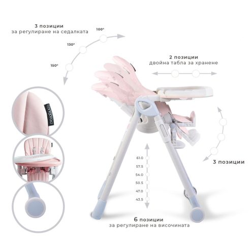 Cangaroo I Eat etetőszék 6-36 hóig 15 kg pink