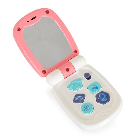 MONI TOYS műanyag baby kinyitható gombos telefon FEHÉR/PINK