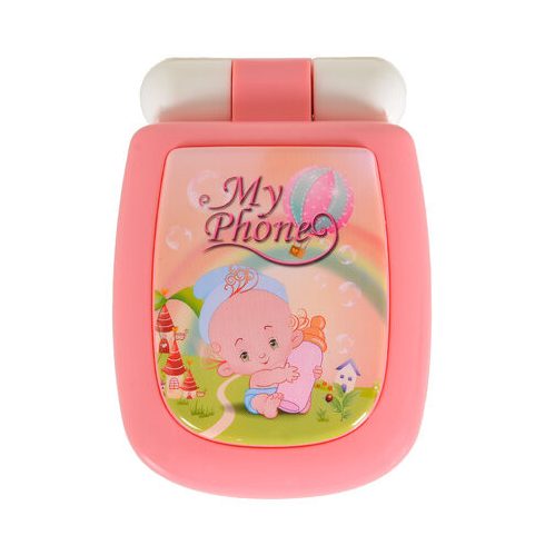 MONI TOYS műanyag baby kinyitható gombos telefon FEHÉR/PINK