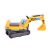 Moni Toys Excavator ráülős kanalas munkagép sárga