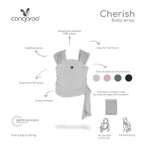 Cangaroo Cherish hordozókendő pink