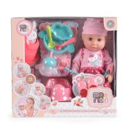 Moni Toys Baba 36 cmes pisilős baba szett pink