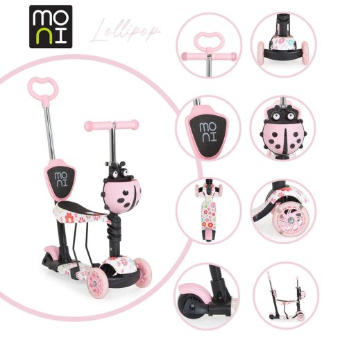 MONI Lollipop roller üléssel katicás pink
