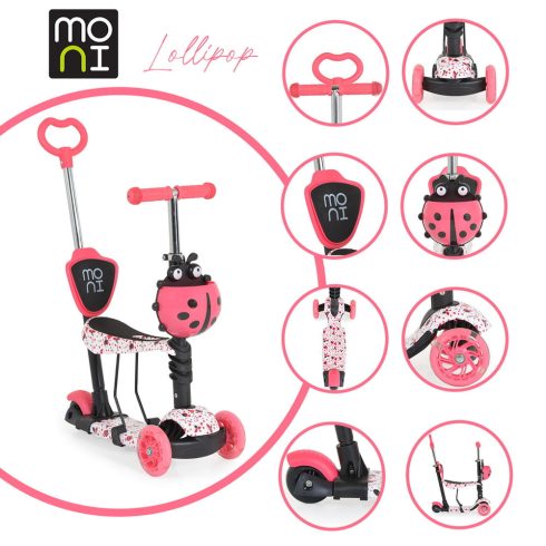 MONI Lollipop roller üléssel katicás piros
