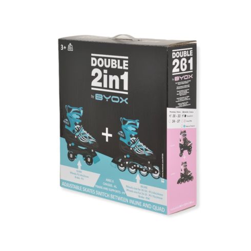 Byox Átalakítható 2in1 görkorcsolya S méret 30-33 PINK