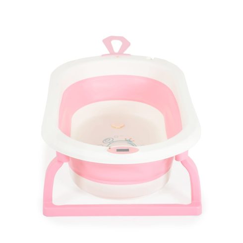 TERRA összecsukható kád digitális hőmérővel PINK