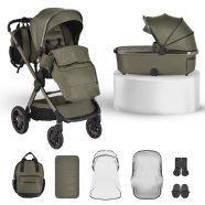   iCLICK Babakocsi 2in1 szett 22kg, aluminium váz, fordítható ülés, autom. csukható ZÖLD