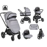   CHRISTIANO babakocsi szett 3in1 lapra csukható, alu váz, 22kg ig SZÜRKE