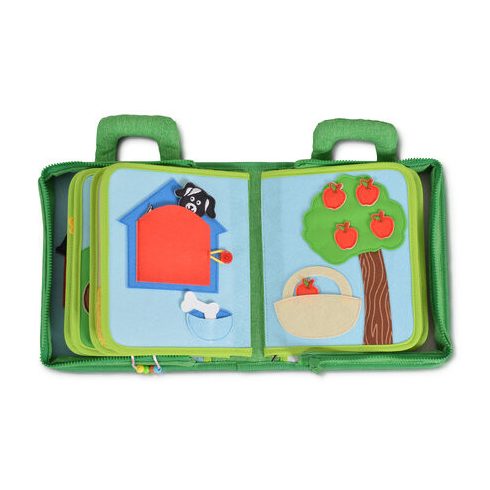 MONTESSORI foglalkoztató könyv textilből Happy Farm