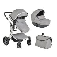 Polly 2in1 babakocsi SZETT:sport+mózes+ kistáska SZÜRKE