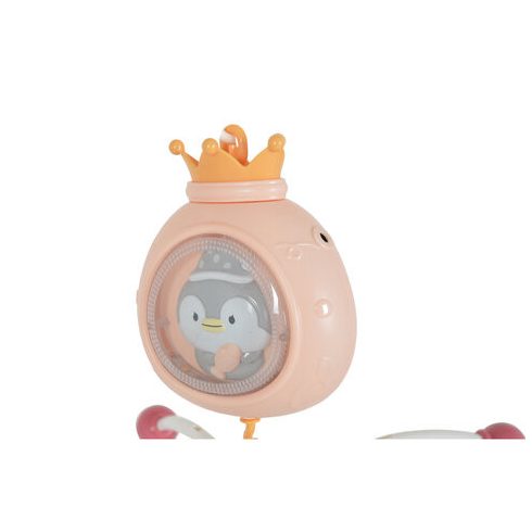 PENGUIN Bed bell zenélő forgó játék kiságyra fehér zajjal PINK