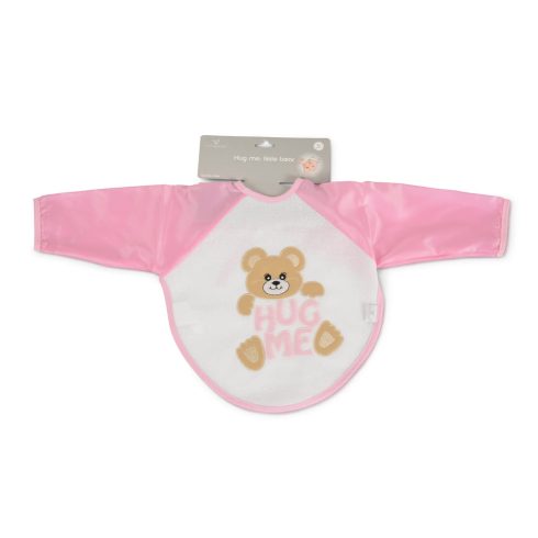 BEAR előke hosszú ujjal, macis mintával, pvc/textil HUG ME/ PINK
