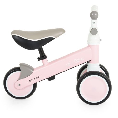 LIL'S mini futóbicikli 3 kerekű járgány, elöl 2 kerék, elfordítható kormánnyal PINK/rózsa