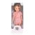 BABA 33 cmes hajasbaba csíkos ruhás, barna hajú PINK