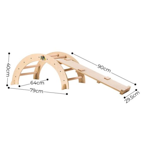 PIKLER fa MÁSZÓHÍD rámpával  Montessori  79*40cm+92cm rámpa NATUR