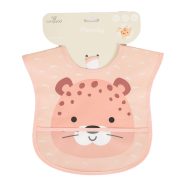 MOODY előke, zsebes, tépőzáras, leopárd PINK