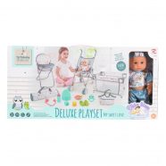 BABA játékszett 36 cmes FIÚ babával delux playset KÉK