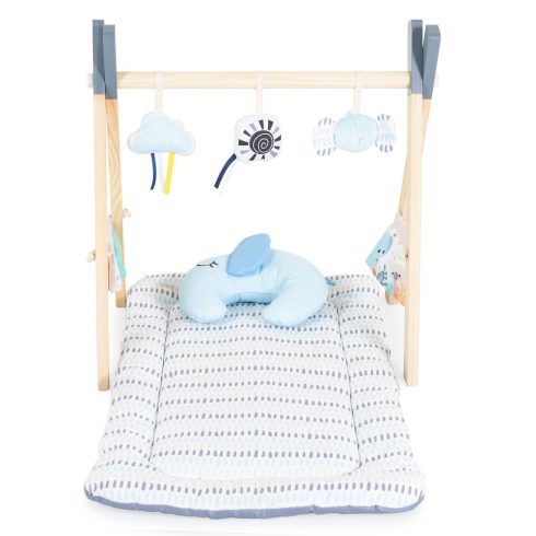 JÁTSZÓSZŐNYEG plüss, fa játékhíddal, összecsukható Sahara SZÖGLETES