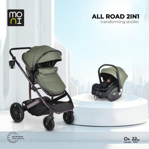 ALL ROAD babakocsi szett 2in1, átalakítható, autós hordozóval S.ZÖLD