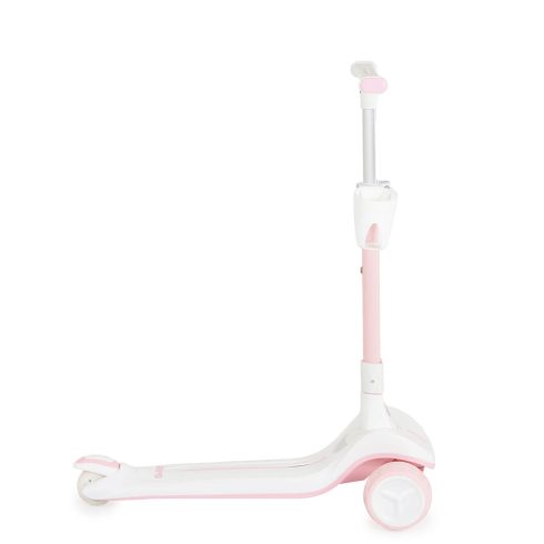 AERO roller, összecsukható, 50kg-ig, 3 kerekű, váza fehér/RÓZSASZÍN