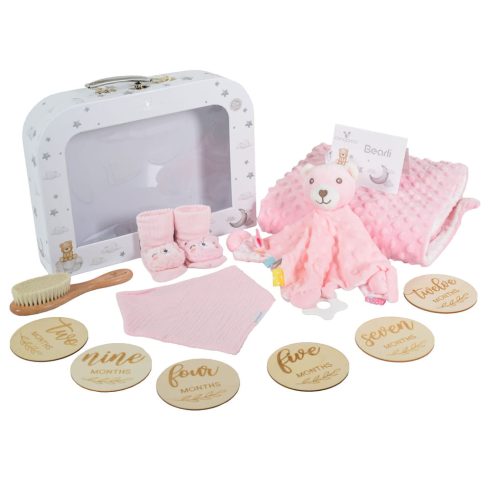 BEARLI ajándékszett takaró, játék, zokni 6in1 PINK