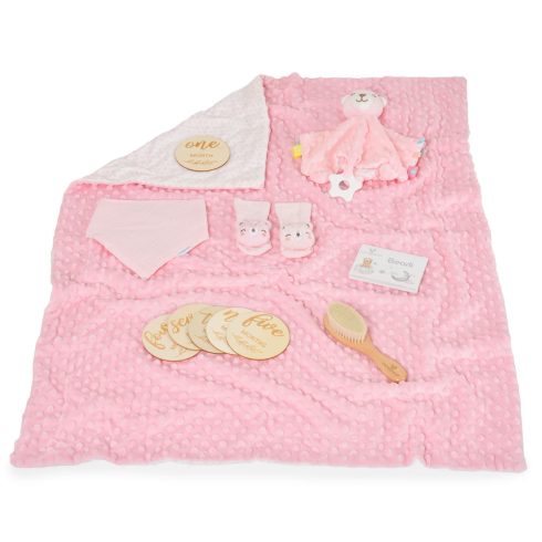 BEARLI ajándékszett takaró, játék, zokni 6in1 PINK