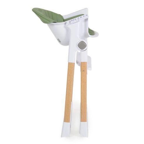 ALMOND etetőszék bőr ülés fa lábakkal ZÖLD