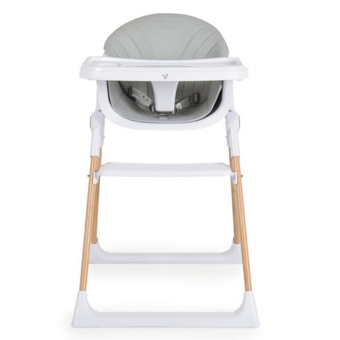 ALMOND etetőszék bőr ülés fa lábakkal SZÜRKE