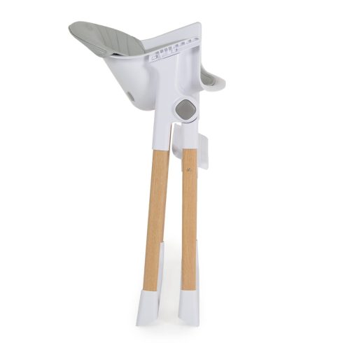 ALMOND etetőszék bőr ülés fa lábakkal SZÜRKE