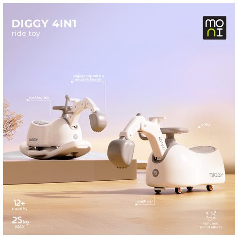 DIGGY 4in1 ráülős kotrógép+hinta+bili