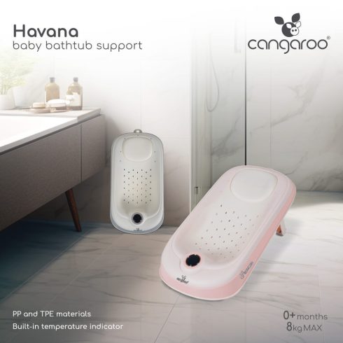 HAVANA babatartó kádba vízhőmérővel PINK