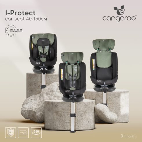 i-PROTECT autós ülés 40-150cm támasztólábbal 360 forgatható FEKETE