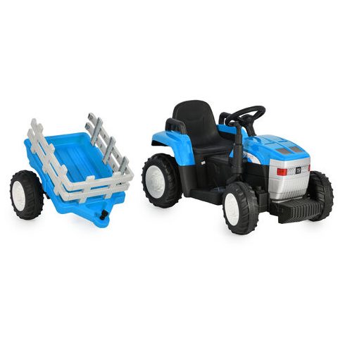 BO DALLAS elektromos traktor trélerrel 12V 140cm KÉK
