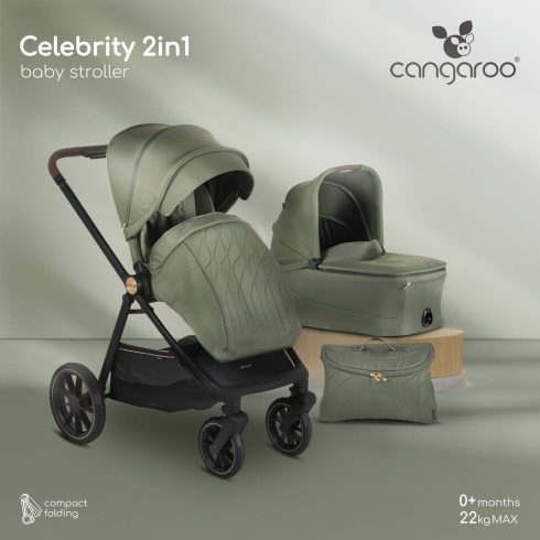 CELEBRITY  multifunkciós 2 részes 2IN1 babakocsi szett BÉZS
