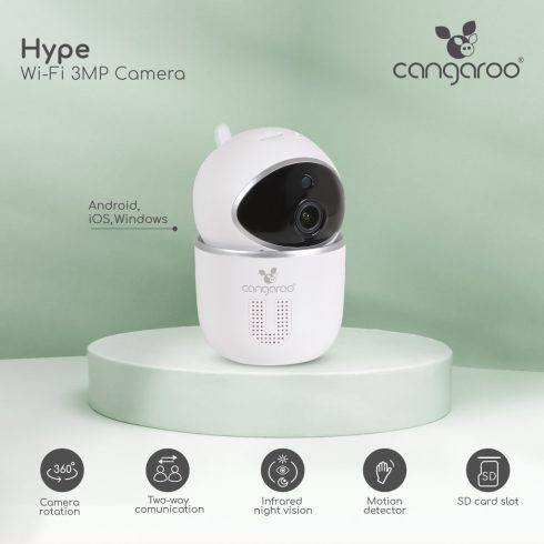 Cangaroo Hype bébiőr, kamera, wifis 360ban forgatható, ledes
