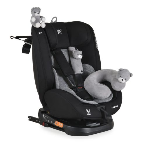 i-MAXX autós ülés,  isofix, forgatható, 2 plüss+párna 40-150cm SZÜRKE