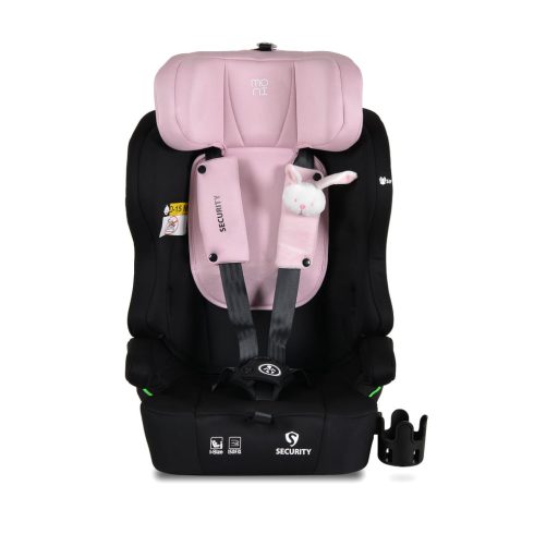 SECURITY autós ülés belső övvel, isofix, ajándék 2plüss+párna 76-150cm PINK
