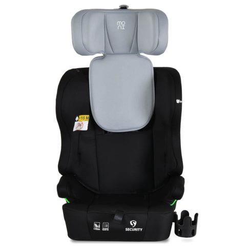 SECURITY autós ülés belső övvel, isofix, ajándék 2plüss+párna 76-150cm SZÜRKE
