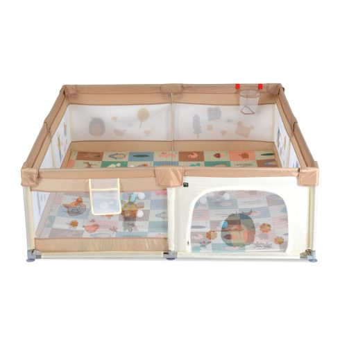 GAMEZONE összecsukható járóka szőnyeggel, 60 labdával 150x200 BÉZS