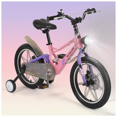 BYOX NitroV9 gyerek kerékpár 16os méret könnyített magnézium vázas PINK