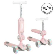 STREETPRO roller 2in1 üléssel, zenél, 30kg-ig PINK