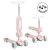 STREETPRO roller 2in1 üléssel, zenél, 30kg-ig PINK