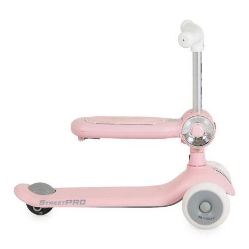STREETPRO roller 2in1 üléssel, zenél, 30kg-ig PINK