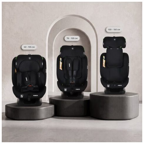 FORZA Prémium autós ülés isofix nélkül 40-150cm FEKETE