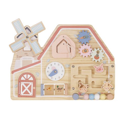 Moni Toys matatófal FARMOS, órával, állatokkal