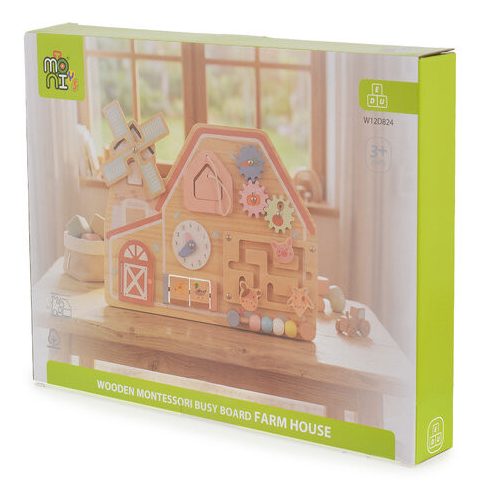 Moni Toys matatófal FARMOS, órával, állatokkal